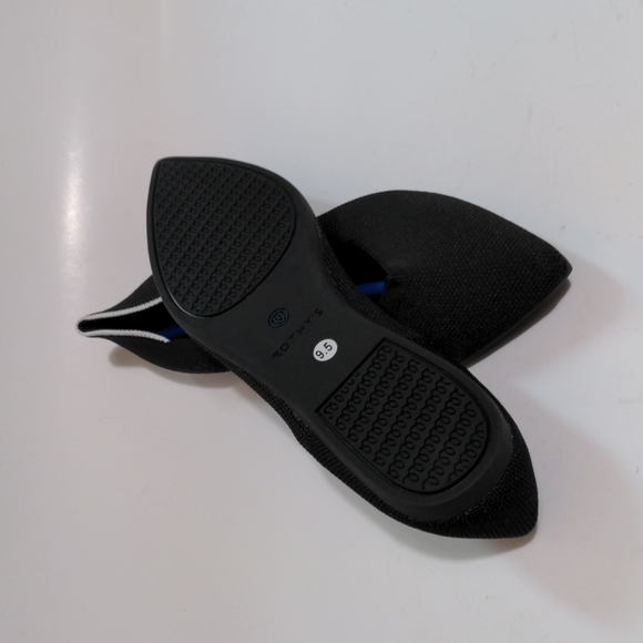 ROTHY'S THE POINT BLACK SOLID WOMEN'S FLAT SHOES - Picture 15 of 16